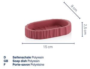 KELA Miska na mýdlo Merida polyresin malinová červená 15,0x9,0x2,5cm KL-23768