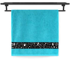 Ručník Veba NORA tisk Stylový design tyrkysová Velikost: 50x100 cm