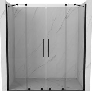 Mexen Velar Duo, posuvné dveře do otvoru 200x200 cm, 8mm čiré sklo, černá matná, 871-200-000-02-70