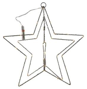 Vánoční dekorace s časovačem 50LED hvězda 40cm