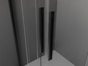 Mexen Velar Duo, sprchový kout s posuvnými dveřmi 90(dveře) x 90(dveře) cm, 8mm čiré sklo, černý matný profil, 871-090-090-02-70