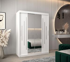 Šatní skříň se zrcadlem KATI - šířka 150 cm, bílá