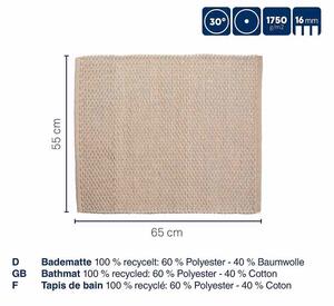 KELA Koupelnová předložka Miu směs bavlna/polyester zakalená růžová 65,0x55,0x1,0cm KL-24724
