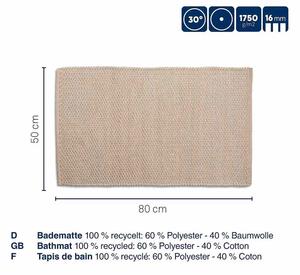 KELA Koupelnová předložka Miu směs bavlna/polyester zakalená růžová 80,0x50,0x1,0cm KL-24725