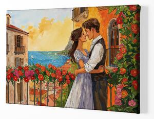 Obraz na plátně - Velká balkónová láska FeelHappy.cz Velikost obrazu: 210 x 140 cm