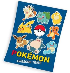 Carbotex Dětská deka mikroplyš 130x160 cm - Pokémon Připraven k boji