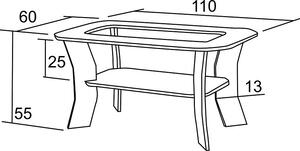 Bradop Konferenční stolek FILIP K10 | Provedení: H - Hnědá