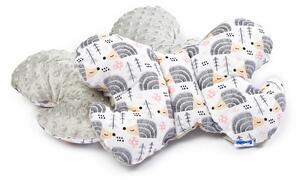 Sensillo Polštářek z Minky Motýlek, šedá