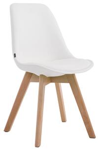 Židle Manado ~ koženka, dřevené nohy natura - Bílá