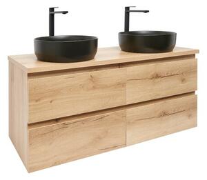 Koupelnová skříňka s umyvadlem SAT B-Way 119x50x45 cm dub mat BWAY2120OAKDU2BB