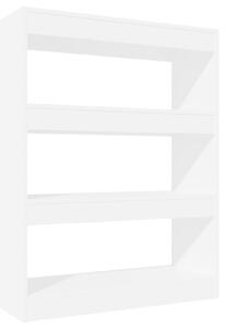 Knihovna/dělicí stěna bílá lesklá 80x30x103 cm kompozitní dřevo