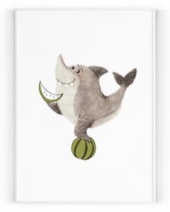 Plakát / Obraz Veselá zvířátka 50 x 70 cm Napnuté plátno na dřevěném rámu