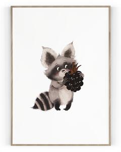 Plakát / Obraz Veselá zvířátka 30 x 40 cm Pololesklý saténový papír