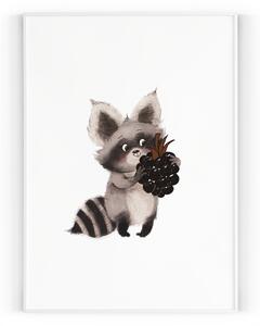 Plakát / Obraz Veselá zvířátka 30 x 40 cm Pololesklý saténový papír