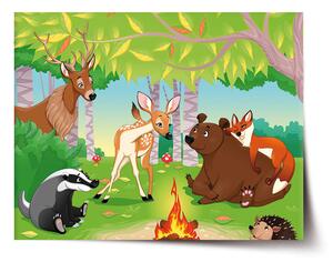 Sablio Plakát Lesní zvířátka 2 - 60x40 cm