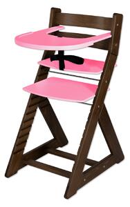 Hajdalánek Rostoucí židle ELA - velký pultík (ořech, růžová) ELAORECHRUZOVA