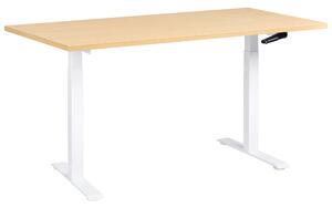 Manuálně výškově nastavitelný pracovní stůl DESTINES 160 cm 72 cm Světle hnědá/Bílá