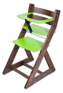Hajdalánek Rostoucí židle ANETA - malý pultík (ořech, zelená) ANETAORECHZELENA
