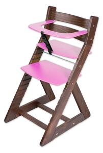 Hajdalánek Rostoucí židle ANETA - malý pultík (ořech, růžová) ANETAORECHRUZOVA
