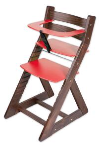 Hajdalánek Rostoucí židle ANETA - malý pultík (ořech, červená) ANETAORECHCERVENA