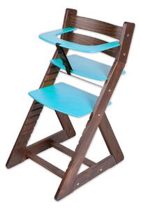 Hajdalánek Rostoucí židle ANETA - malý pultík (ořech, modrá) ANETAORECHMODRA