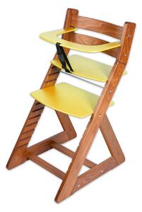 Hajdalánek Rostoucí židle ANETA - malý pultík (dub tmavý, žlutá) ANETADUBTMAVYZLUTA