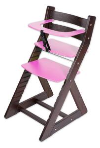 Hajdalánek Rostoucí židle ANETA - malý pultík (wenge, růžová) ANETAWENGERUZOVA