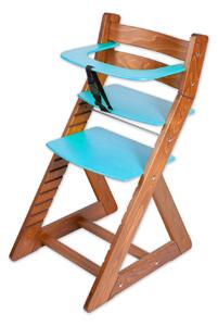 Hajdalánek Rostoucí židle ANETA - malý pultík (dub tmavý, modrá) ANETADUBTMAVYMODRA