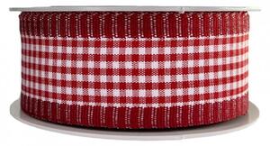 Vánoční látková stuha Kostkovaná 4 cm x 10 metrů