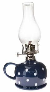 Petrolejová lampa Puntík, 14,7 x 28 x 11 cm, modrá