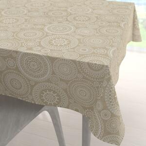 Biante Dekorační čtvercový ubrus Leona LN-170 Bílé mandaly na režném 130x130 cm