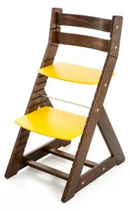 Hajdalánek Rostoucí židle ALMA - standard (ořech, žlutá) ALMAORECHZLUTA