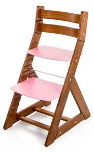 Hajdalánek Rostoucí židle ALMA - standard (dub tmavý, růžová) ALMADUBTMAVYRUZOVA