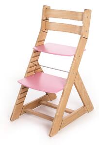 Hajdalánek Rostoucí židle ALMA - standard (dub světlý, růžová) ALMADUBSVERUZOVA