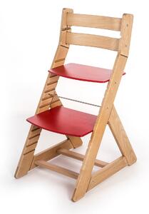 Hajdalánek Rostoucí židle ALMA - standard (dub světlý, červená) ALMADUBSVECERVENA