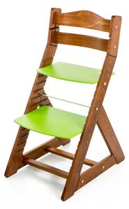 Hajdalánek Rostoucí židle MAJA - opěrka do kulata (dub tmavý, zelená) MAJADUBTMAVYZELENA
