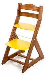 Hajdalánek Rostoucí židle MAJA - opěrka do kulata (dub tmavý, žlutá) MAJADUBTMZLUTA