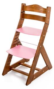 Hajdalánek Rostoucí židle MAJA - opěrka do kulata (dub tmavý, růžová) MAJADUBTMAVYRUZOVA