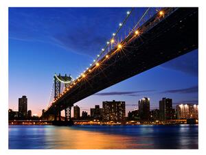 Fototapeta - Manhattan Bridge osvětlený v noci 300x231 + zdarma lepidlo