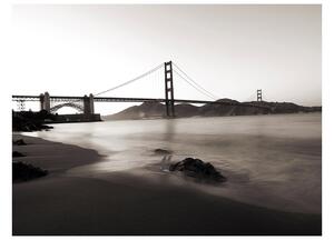 Fototapeta - San Francisco: most Golden Gate v černé a bílé 200x154