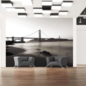 Fototapeta - San Francisco: most Golden Gate v černé a bílé 200x154 + zdarma lepidlo