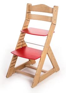 Hajdalánek Rostoucí židle MAJA - opěrka do kulata (dub světlý, červená) MAJADUBSVECERVENA