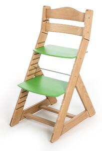 Hajdalánek Rostoucí židle MAJA - opěrka do kulata (dub světlý, zelená) MAJADUBSVEZELENA