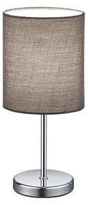 Trio Leuchten R50491011 JERRY - Moderní stolní lampička v šedé barvě 1 x E14, 28cm (Stolní šedá lampička s vypínačem na kabelu)