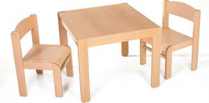 Hajdalánek Dětský stolek LUCAS + židličky LUCA (natur, natur) LUCASLUCANANA