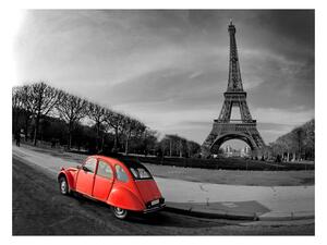 Fototapeta - Eiffelova věž a červené auto 250x193 + zdarma lepidlo