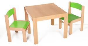 Hajdalánek Dětský stolek LUCAS + židličky LUCA (zelená, zelená) LUCASLUCAZEZE