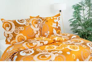 Karoline (Staňková) Ložní povlečení krep Karoline kruhy oranžovo-hnědé rozměry: 140x200cm + 70x90cm