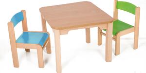 Hajdalánek Dětský stolek MATY + židličky LUCA (zelená, modrá) MATYLUCAZEMO