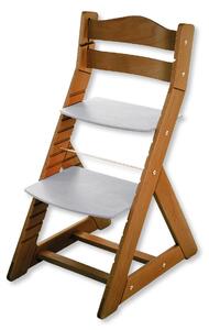 Hajdalánek Rostoucí židle MAJA - opěrka do kulata (dub tmavý, světle šedá) MAJADUBTMAVYSVESEDA
